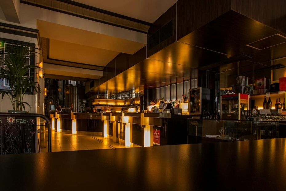 empty bar filled with lights
