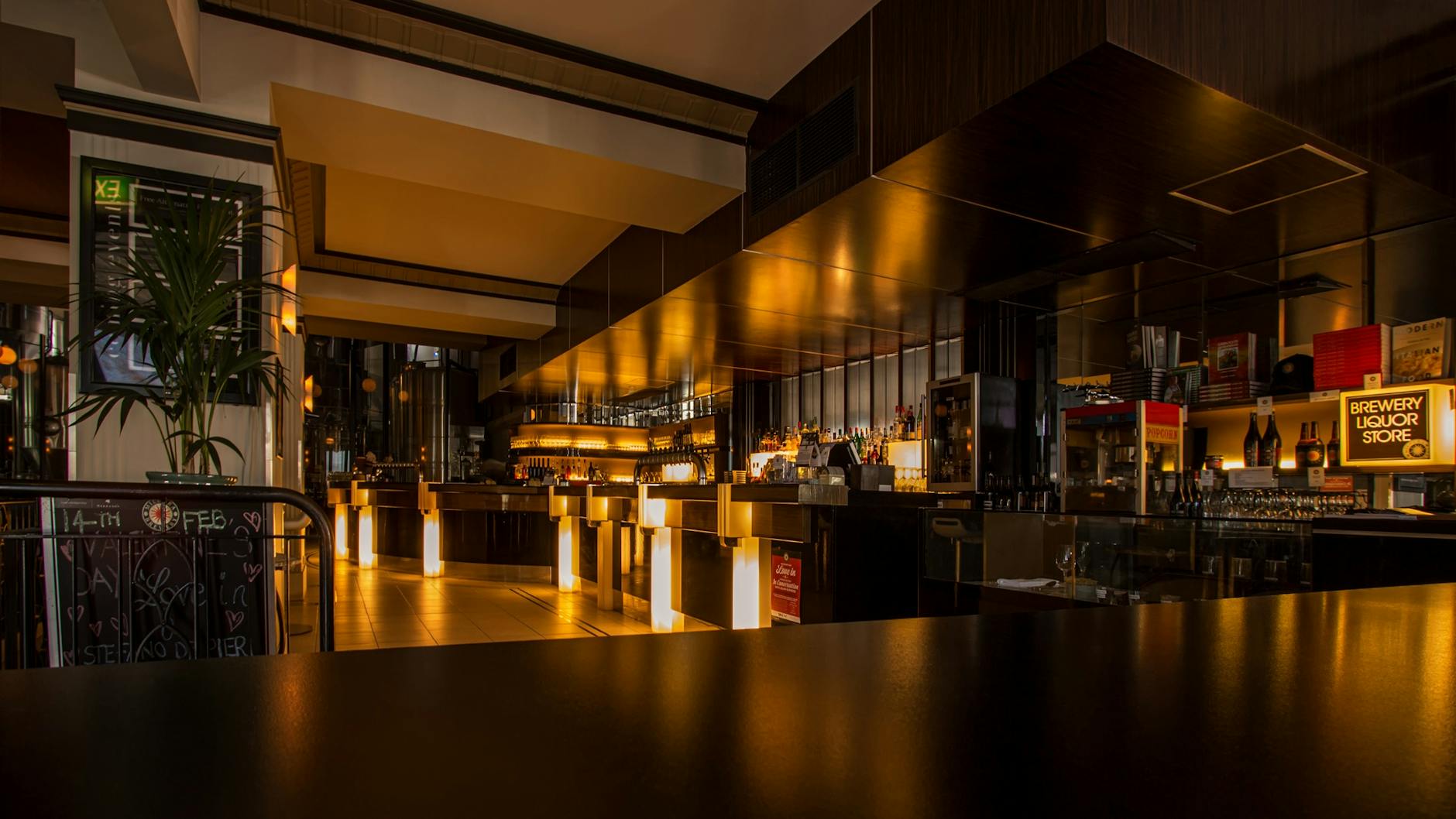 empty bar filled with lights