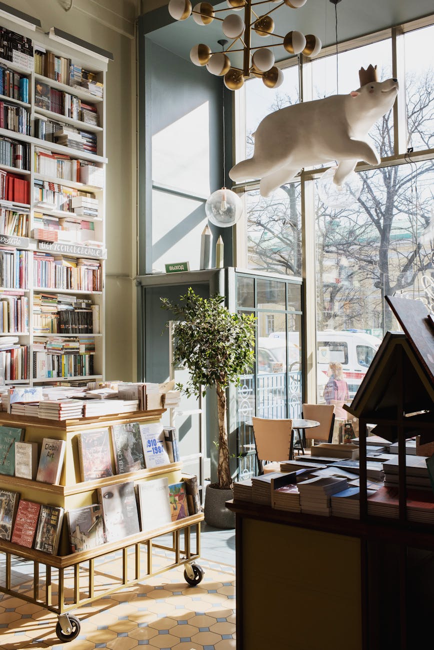 books on shelves
